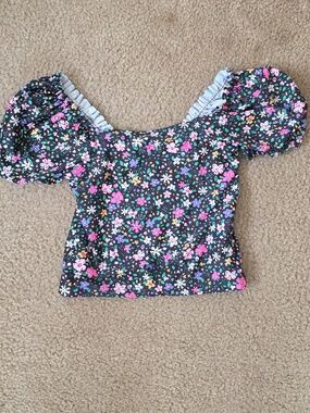 Cotton On Kids Girls Puff Sleeve Floral Rashguard Top - Size 4
